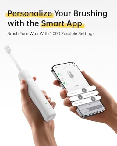 Laifen Wave Special Electric Toothbrush, New 2025 Version Oscillation & Vibration Sonic Electric Toothbrush for Adults with App, 2 Brush Heads, IP68 Waterproof Travel Powered Toothbrush (Matte White) - Image 8