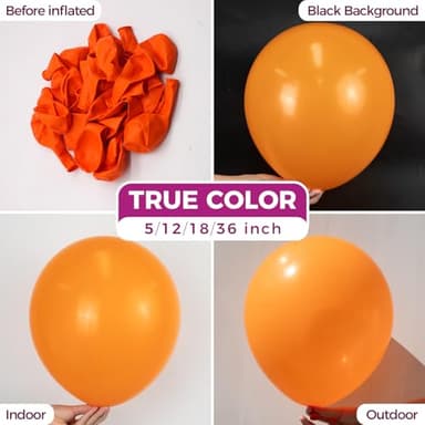 Bezente Orange Balloons Latex Party Balloons - 150 Pack 5 inch Matte Small Orange Helium Balloons for Birthday Wedding Bridal Shower Halloween Party Decorations - Image 2