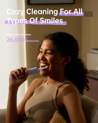 Laifen Wave Special Electric Toothbrush, New 2025 Version Oscillation & Vibration Sonic Electric Toothbrush for Adults with App, 2 Brush Heads, IP68 Waterproof Travel-Friendly (Misty Lavender) - Image 4