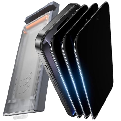 FUNCAT GLOBAL 3 Pack for iPhone 16 Pro Max Tempered Glass Privacy Screen Protector, Dust Free CABIN, Auto Positioning, Bubble Free, Privacy Protection, Easy Installation,9H+ Hardness - Image 1