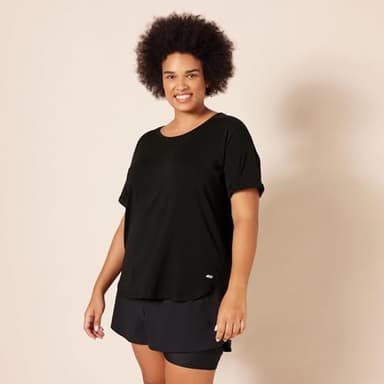 Amazon Essentials Women's Studio Relaxed-Fit Lightweight Crewneck T-Shirt, Black, X-Large - Image 6
