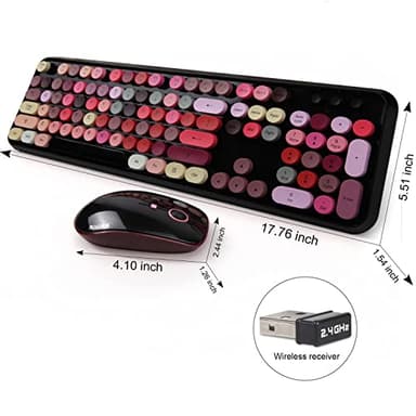 FOPETT Keyboard and Mouse Sets, Wireless, Reliable 2.4 GHz Connectivity for PC,Laptop,Smart TV and More (Black Colorful) - Image 7