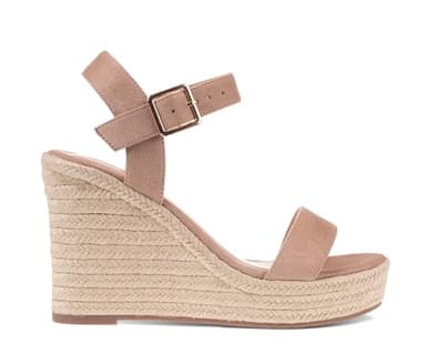 VICKI·VICKI Women's Platform Sandals Wedge Ankle Strap Open Toe Sandals Apricot Size 8.5 - Image 4