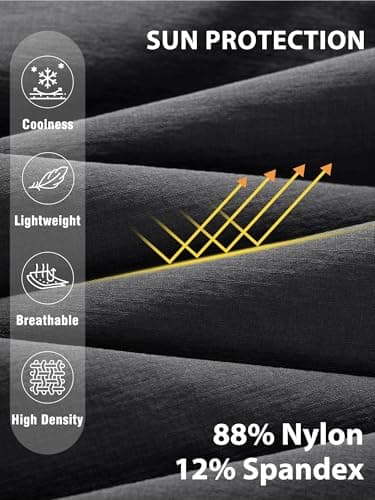 Zoofly Mens Lightweight Nylon Pants Waterproof Quick Dry 6 Pockets Stretchy Elastic Waist Comfy Hiking Fishing (Dark Grey, 42W*32L) - Image 7