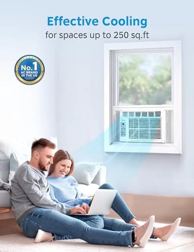 Midea 6,000 BTU Window Air Conditioner, 3-in-1 Cool/Fan/Dehumidifier Window AC Unit, Easycool Air Conditioner with Remote Control, Cools up to 250 Sq. Ft., Fits bedroom, study, office (2024 Upgrade) - Image 3