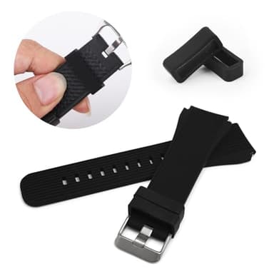 Gosknor 6pcs Watch Band Keepers, 14/16/18mm Silicone Watch Strap Retainer Holder Loop Replacement Parts Watchband Fastener for Smart Sport Watchers Clasp Ring Accessories (Black) - Image 5