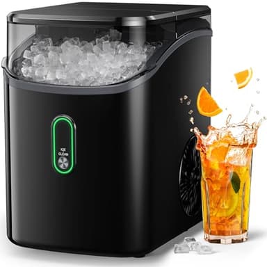 Nugget Ice Maker Countertop, Pebble Ice Maker with Soft Chewable Ice, One-Click Operation Ice Machine with Self-Cleaning, 33lbs/24H for Home,Kitchen,Office - Image 1