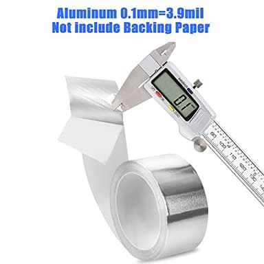 Aluminum Foil Tape, 2 inch x 65 Feet (3.9 mil), Insulation Adhesive Metal High Temperature Heavy Duty HVAC Tape, Silver for Ductwork, Dryer Vent, HVAC - Image 3