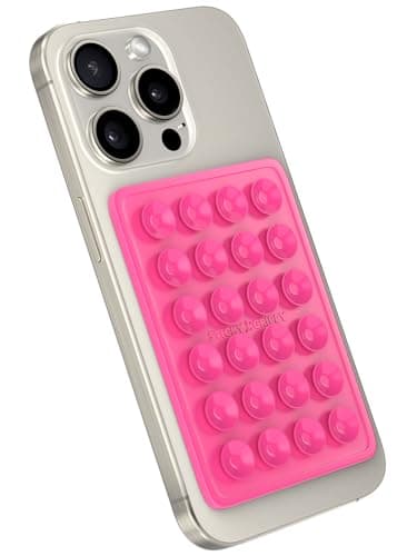 StickyGrippy Suction Phone Case Mount, Sillicon Adhesive Phone Accessory for iPhone and Android, Hands-Free Fidget Toy Mirror Shower Phone Holder, Tiktok Videos and Selfies (Pink) - Image 3