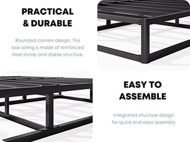 RLDVAY Box-Spring-Full, 9 inch Metal Full Size Box Spring Only, Heavy Duty Full Box Spring with Fabric Cover, Easy Assembly, Non Slip, Noise Free - Image 5