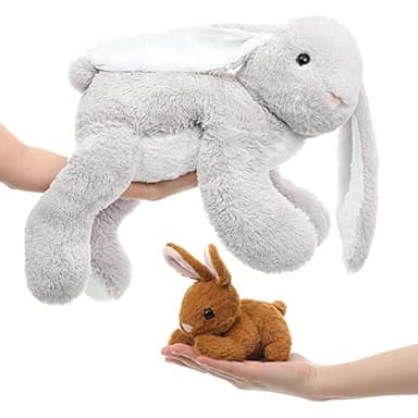 MaoGoLan 4Pcs Large Bunny Stuffed Animal with 3 Babies Inside, 24" Giant Easter Bunny Plush Toys, Soft and Cuddly Gray Stuffed Rabbit Gift for Kids,Girls,Boys,Teens - Image 9