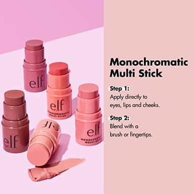 e.l.f. Monochromatic Multi Stick, Luxuriously Creamy & Blendable Color, For Eyes, Lips & Cheeks, Dazzling Peony, 0.17 Oz - Image 4