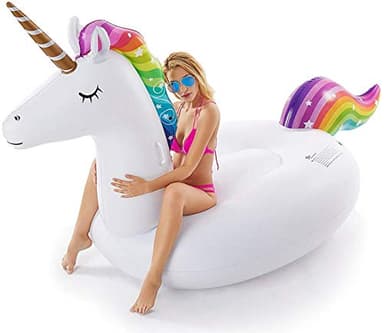Jasonwell Giant Inflatable Unicorn Pool Float Floatie Ride On with Fast Valves Large Rideable Blow Up Summer Beach Swimming Pool Party Lounge Raft Decorations Toys for Kids Adults - Image 6