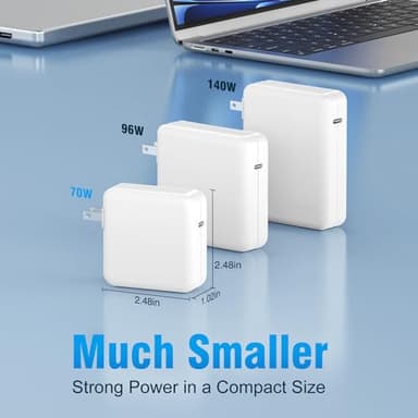 Charger for MacBook Air 13 15 inch MacBook Pro 14 inch 2025 2024 2023 2022 2021 M4 M3 M2 M1, 70W USB C Power Adapter, 6.6FT USB C to 3 Braided Cable with LED, Powerful Connect, Original Quality - Image 5
