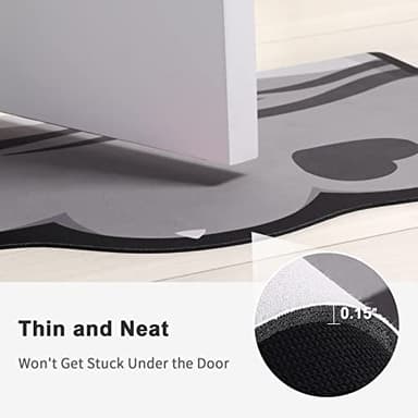 Stiio - Cat Food Mat, Rubber Backed Pet Feeding Mat for Floor Non-Slip Waterproof Dog Water Bowl Tray, Easy to Clean Pet Placemat, Grey 17x28 inches - Image 5