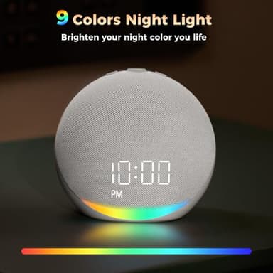 Sound Machine Alarm Clock for Bedroom: Dimmable Clock with Bluetooth Speaker - White Noise Machine for Baby Adults Kids Sleeping - Frost White - Image 7