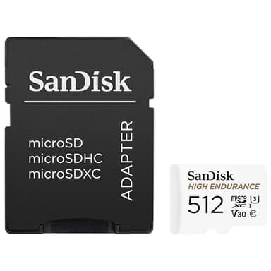 SanDisk 512GB High Endurance Video microSDXC Card with Adapter for Dash Cam and Home Monitoring Systems - C10, U3, V30, 4K UHD, Micro SD Card - SDSQQNR-512G-GN6IA - Image 2