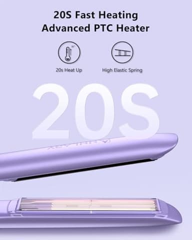 Annlary Hair Straightener 1 Inch Flat Iron and Curler 2 in 1 Titanium Ceramic Ionic Dual Voltage Straightener with Heat-Resistant Silicone, for Less Frizz, Shinier & Smoother - Image 5