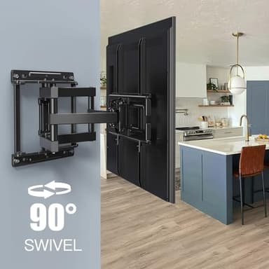 PERLESMITH TV Wall Mount Full Motion for 32-65 Inch Flat Curved Screen TVs, TV Mount with Swivels Tilts Extension Dual Articulating Bracket Arms Supports up to 99 lbs Max VESA 400x400, PSMFK9 - Image 6