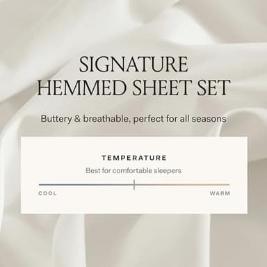BOLL & BRANCH Signature Hemmed Sheet Set - Twin, White - Luxury 100% Organic Cotton - Includes 1 Flat, 1 Fitted, 2 Pillowcases - Buttery Soft - Image 4