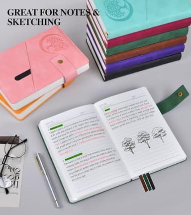 PAIBAS Lined Journal Notebook for Men, A5 Leather Journals for Writing Women, Hardcover Notebooks for Work,School,Note Taking,Travel,Business,Personal daily Diary,200 Page College Ruled (5.9" x 8.4") - Image 4