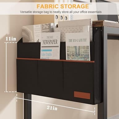 VECELO L Shaped Desk, 49 Inch Computer Gaming Study Writing Table, Home Office Workstation with Storage Shelves & Bag - Image 5