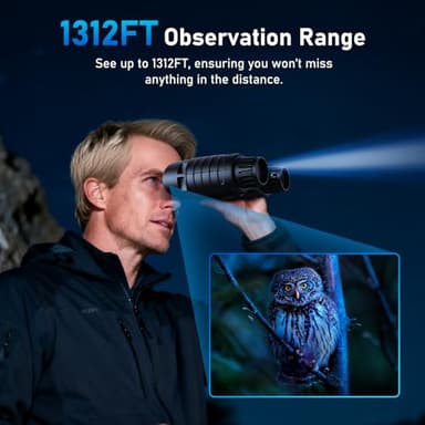 GOYOJO Hunting Night Vision Goggles — Night Vision Binoculars Built-in White Light for Camping, 4500mAh Rechargeable Battery, IR Illumination, Gift for Men - Image 5