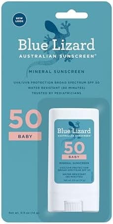 Blue Lizard BABY Mineral Sunscreen Stick with Zinc Oxide, SPF 50+, Water Resistant, UVA/UVB Protection - Easy to apply, Fragrance Free, .5 oz - Image 2