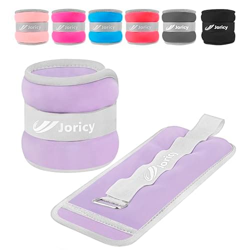 Ankle Weights, Wrist Leg Arm Weight for Women Men with Adjustable Straps, A Pair of 2LBS(1LB Each Weight) Arm Weighted for Running Walking Yoga Gymnastics Physical Therapy, Light Purple - Image 1