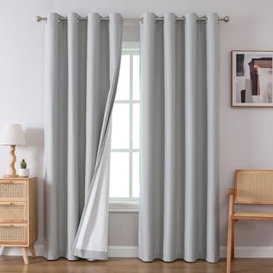 Airwill Blackout Window Curtain Panels - Set of 2 Thermal Insulated Grommet Drapes, Room Darkening Curtains for Living Room Bedroom Window (W52 x L84 Inch, 2 Panels, Light Gray) - Image 7