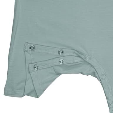 Rayon Baby Pajamas, Short Sleeve Footless Rompers, Snap Closure Sleeper for Boy Girls Black Sliver Matcha 6-12 Months 3pc - Image 4