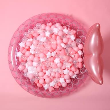GOGOSO Ball Pit Balls,Plastics Balls for Ball Pit, Stars Hearts Shape for PastelBall for Toddlers Kids, Pink Light Pink White Clear,200pcs - Image 6