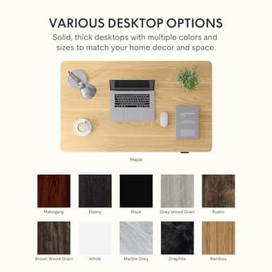 FLEXISPOT EN1 Whole-Piece Standing Desk 55x28 Electric Height Adjustable Desk for Home Office and Computer Workstation (Black Frame + 55" Maple Top, 2 Packages) - Image 8