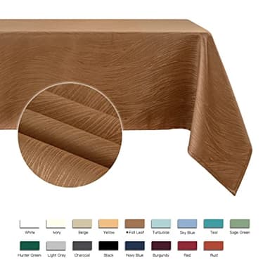 maxmill Harvest Swirl Design Table Cloth Waterproof Wrinkle Resistance Heavy Weight Soft Tablecloth for Fall Harvest Thanksgiving Dinning Tabletop Decoration Square 70 x 70 Inch, Fall Leaf - Image 4