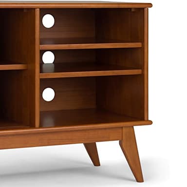 SIMPLIHOME Draper SOLID HARDWOOD 60 Inch Wide Mid Century Modern TV Media Stand in Teak Brown For TVs up to 65 Inches, For the Living Room and Entertainment Center - Image 6