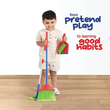Play22 Kids Cleaning Set 4 Piece - Toy Cleaning Set Includes Broom, Mop, Brush, Dust Pan - Toy Kitchen Toddler Set is A Great Toy Gift for Boys & Girls - Image 2