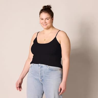 Amazon Essentials Women's Slim-Fit Camisole, Pack of 4, Black/Grey/Navy/Olive, X-Large - Image 6