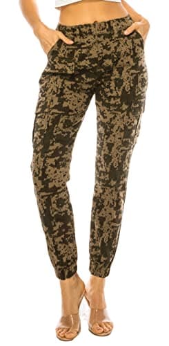 Double Denim January 5th High Waisted Cargo Joggers Pants for Women – Baggy Fleece-Lined Casual Sweatpants with Pockets Streetwear SCP-2049 Digital Camo S - Image 1