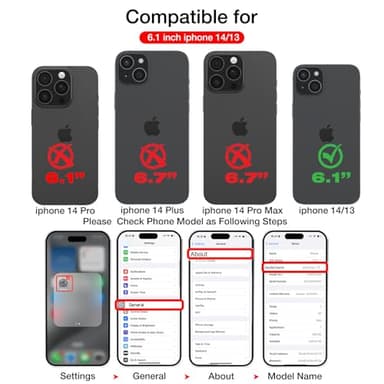 KSELF Leather Case for iPhone 13/14, Protective Slim with Kickstand, Built-in Invisible Stand, Compatible with iPhone 13/14 6.1'' (Brown) - Image 2