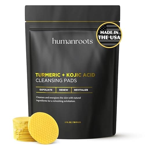 Turmeric Kojic Acid Cleansing Pads - Turmeric Face Scrub Pads with Vitamin C (30 pads), Kojic Acid and Turmeric Cleansing Pads for Exfoliation - Made With Vitamin B5 - Image 1