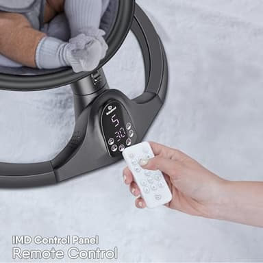 BabyBond Baby Swings for Infants to Toddler | Bluetooth Baby Swing with 3 Seat Positions | 5 Natural Sway Motion | Bluetooth Music | 5-Point Harness | Includes Remote Control - Image 7