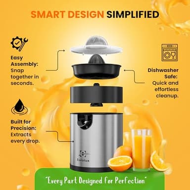 Eurolux Electric Citrus Juicer – Easy Juice Squeezer for Lemon & Orange - Image 8