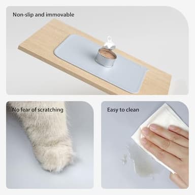 IMIPAW Cat Food Mat, Soft Rubber Pet Food Mat for Feeder and Fountain, Non-Slip Bowl Mat for Cat and Dog, Locking Edge Spill Resistant Feeding Mat - Image 5