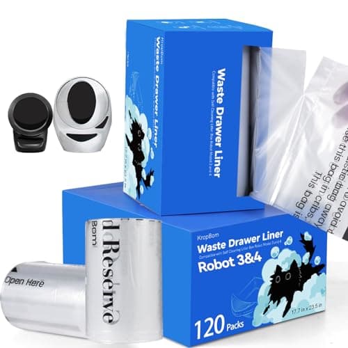 120 Pack Litter Box Robot 3 4 Waste Bags, Self Cleaning Cat Litter Box Robot Waste Liner Bags Replacement, Heavy Duty 9-11 Gallons of Capacity - Image 1
