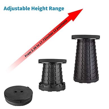 Boreeman Upgraded Folding Stool Lightweight Yet More Sturdy with Load Capacity 400lbs Portable Collapsible Stool for Camping Fishing Hiking BBQ (Black) - Image 5