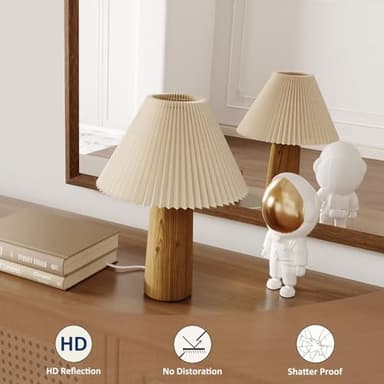 WEER Bathroom Mirror, 24x36 Inch Wall Mirror, Walnut Wood Grain Framed Mirror, Rectangle Vanity Mirror, Tempered Glass, Anti-Rust, Hangs Horizontally or Vertically - Image 3