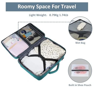 Taygeer Carry on Backpack for Men Women, Luggage Laptop Backpack for Airplane Travel with USB Charging Port, 35L Water Resistant Gym Weekender Bag for College Gift, Peacock Blue - Image 5
