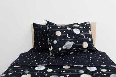 Beddy's Space Theme Durable Zipper Bedding for Kids, Bed in a Bag, Black Sheets and Universe Galaxy Comforter with Stars & Solar System, Includes Pillowcase and Sham, Easy to Make and Wash - Image 3