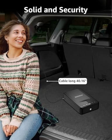 Gun Safe, Small Pistol Safe Biometric Gun Safe for Handgun, Portable Fingerprint Quick Access Gun Lock Box for Car Travel Nightstand Bedside - Image 4