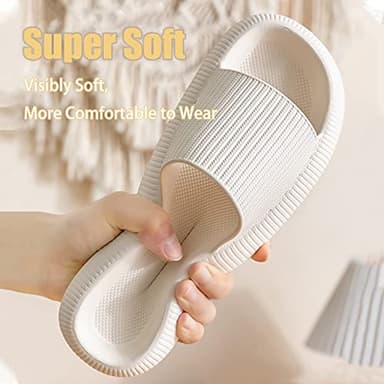 rosyclo Cloud Slippers for Women and Men, Pillow House Slippers Soft Comfortable Cushioned Lightweight Home Shower Shoes Women's Cloud Slide Sandals for Ladies Indoor, Tan Beige Nude - Image 3